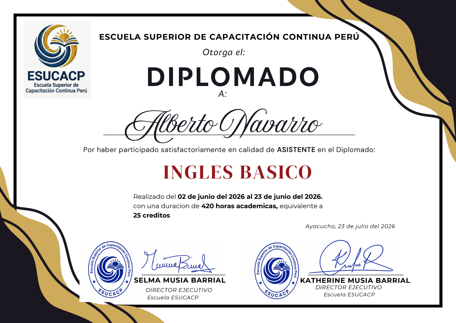 Diplomado oficial ESUCACP